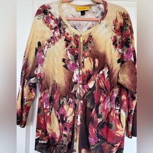 St. John Zip Front Knit Sweater